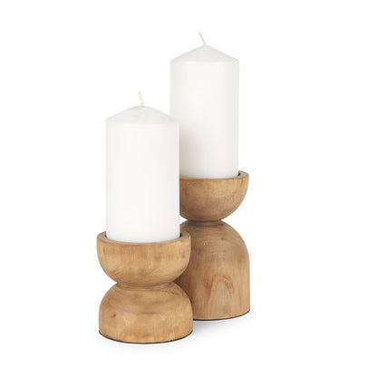 Mercana - Aleena Wooden Candle Holder (Set of 2) - 70543 view 1