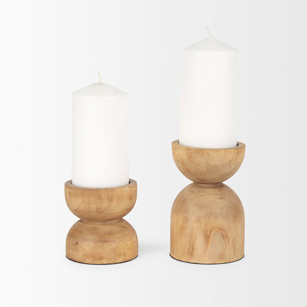 Mercana - Aleena Wooden Candle Holder (Set of 2) - 70543 view 2