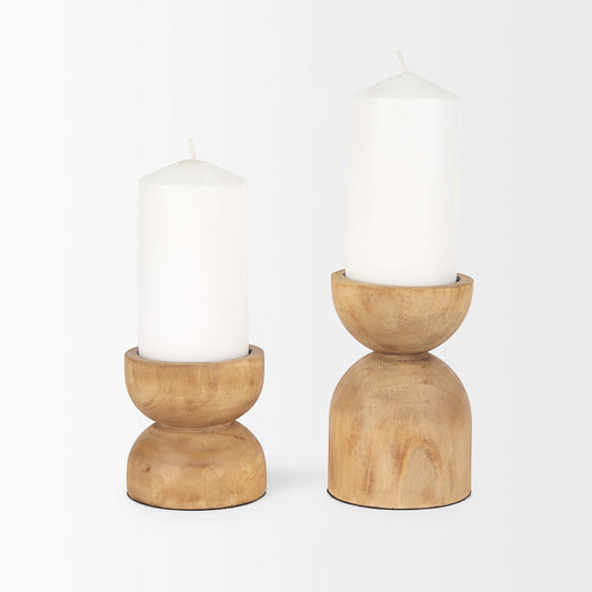 Mercana - Aleena Wooden Candle Holder (Set of 2) - 70543 view 2