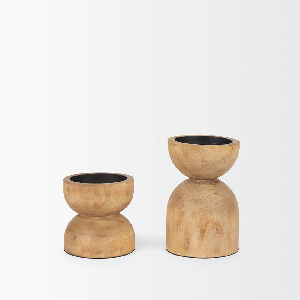 Mercana - Aleena Wooden Candle Holder (Set of 2) - 70543 view 3
