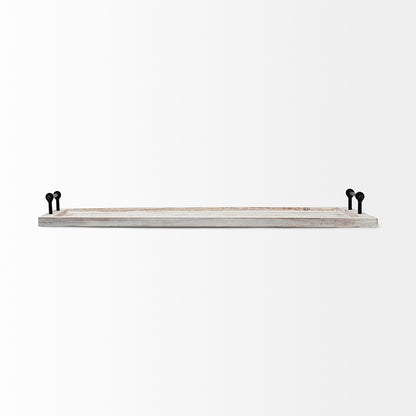 Mercana - Alfred 35L x 16W Natural Wooden Herringbone Rectangular Tray - 67036 view 2