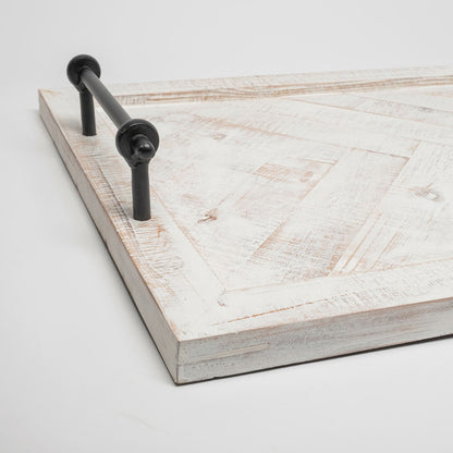 Mercana - Alfred 35L x 16W Natural Wooden Herringbone Rectangular Tray - 67036 view 4