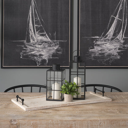 Mercana - Alfred 35L x 16W Natural Wooden Herringbone Rectangular Tray - 67036 view 8