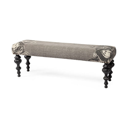 Mercana - Alhambra 55L x 14W Upholstered Gray Seat W/Black Wood Legs Accent Bench - 67494 view 1