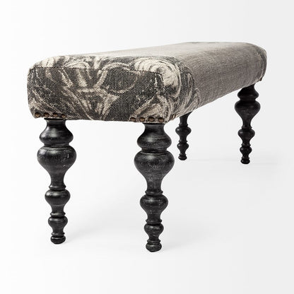 Mercana - Alhambra 55L x 14W Upholstered Gray Seat W/Black Wood Legs Accent Bench - 67494 view 3