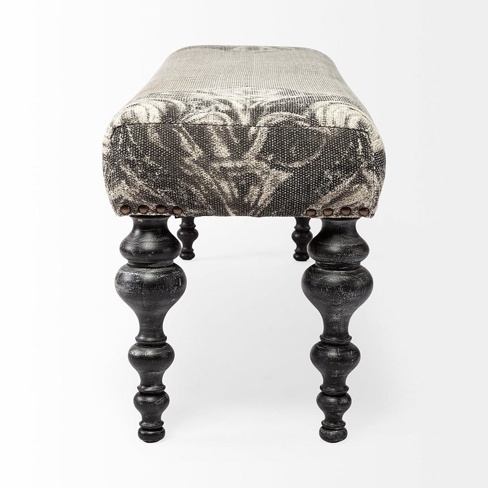 Mercana - Alhambra 55L x 14W Upholstered Gray Seat W/Black Wood Legs Accent Bench - 67494 view 4