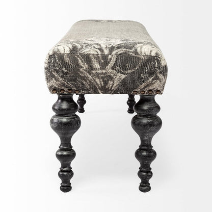 Mercana - Alhambra 55L x 14W Upholstered Gray Seat W/Black Wood Legs Accent Bench - 67494 view 4