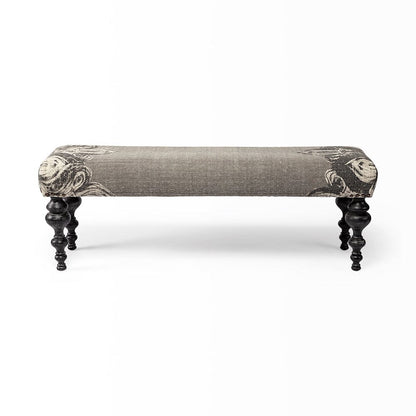 Mercana - Alhambra 55L x 14W Upholstered Gray Seat W/Black Wood Legs Accent Bench - 67494 view 5