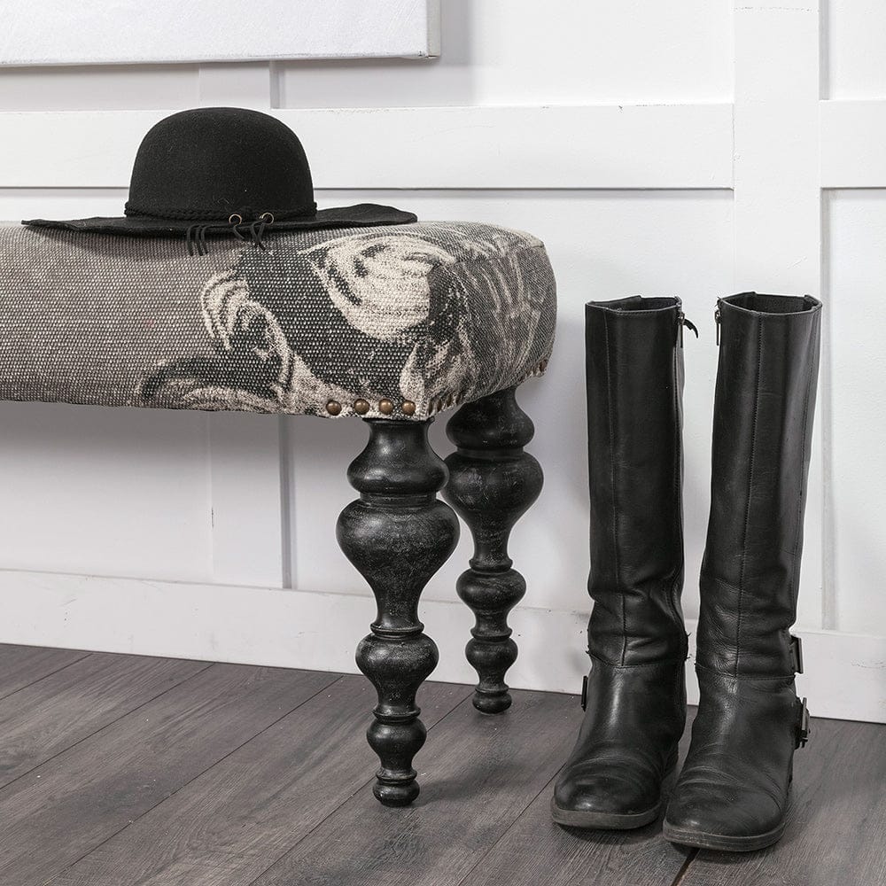Mercana - Alhambra 55L x 14W Upholstered Gray Seat W/Black Wood Legs Accent Bench - 67494 view 12