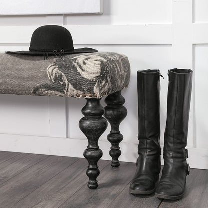 Mercana - Alhambra 55L x 14W Upholstered Gray Seat W/Black Wood Legs Accent Bench - 67494 view 12