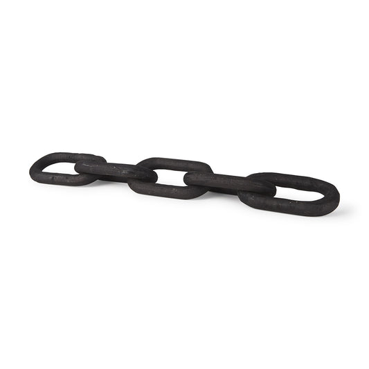 Mercana - Alix 29.0L x 5.0W x 5.0H Black Wood Link Chain Decorative Object - 69570 view 1