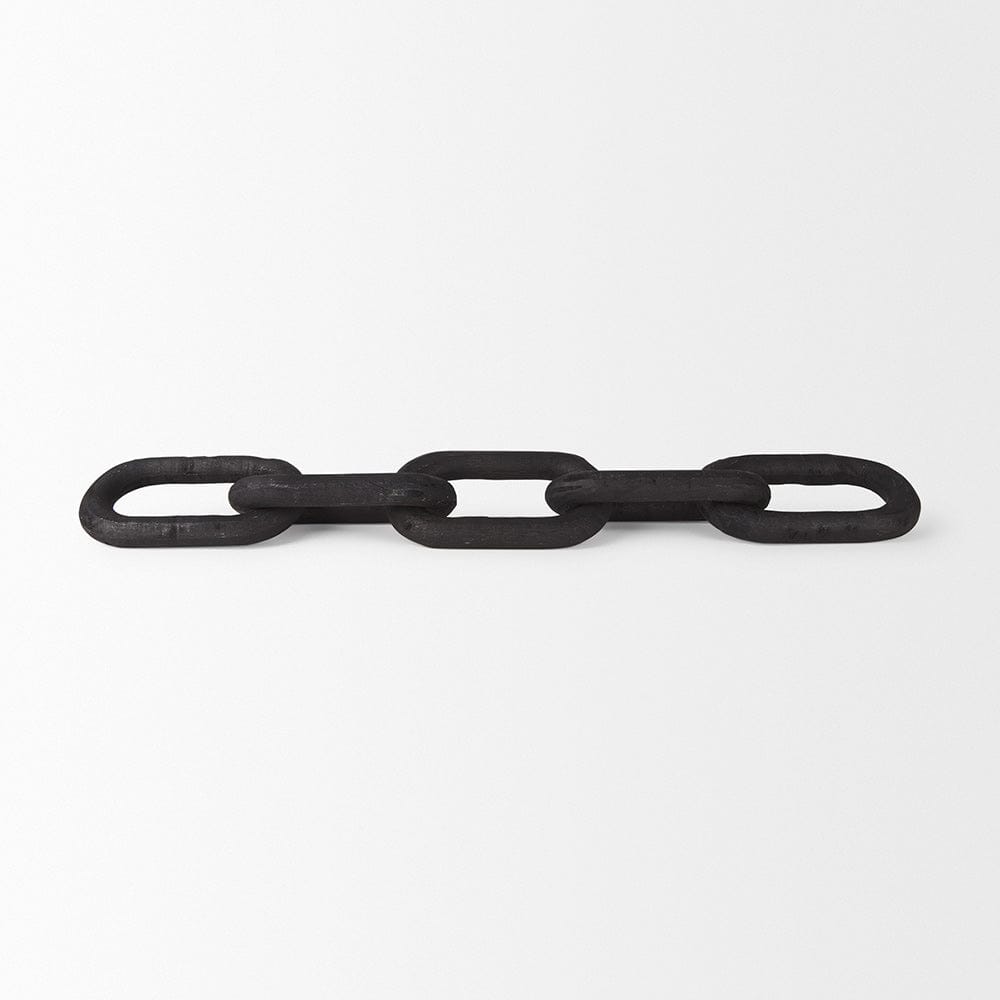 Mercana - Alix 29.0L x 5.0W x 5.0H Black Wood Link Chain Decorative Object - 69570 view 2