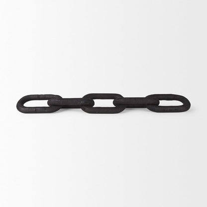 Mercana - Alix 29.0L x 5.0W x 5.0H Black Wood Link Chain Decorative Object - 69570 view 2