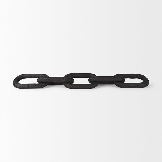 Mercana - Alix 29.0L x 5.0W x 5.0H Black Wood Link Chain Decorative Object - 69570 view 2