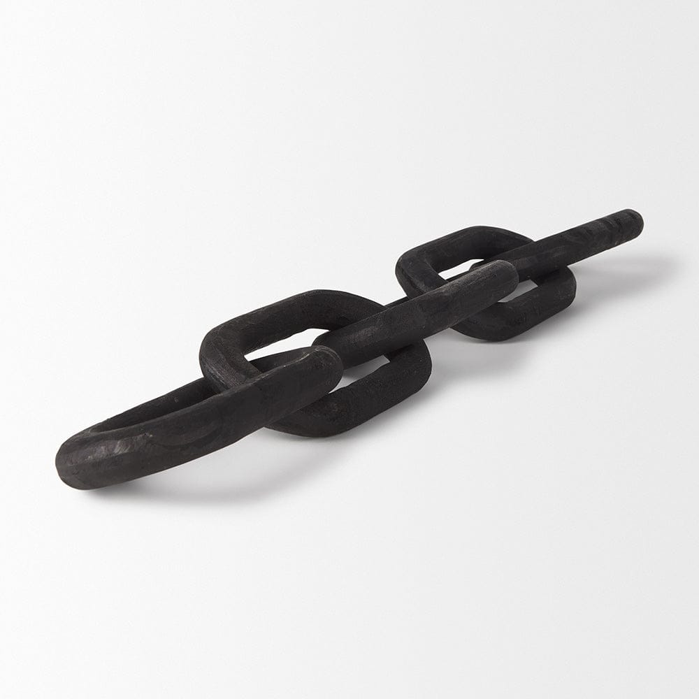 Mercana - Alix 29.0L x 5.0W x 5.0H Black Wood Link Chain Decorative Object - 69570 view 4