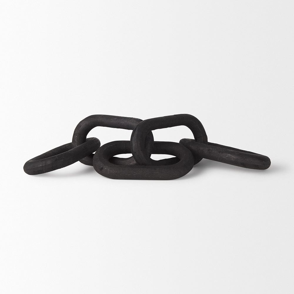 Mercana - Alix 29.0L x 5.0W x 5.0H Black Wood Link Chain Decorative Object - 69570 view 5