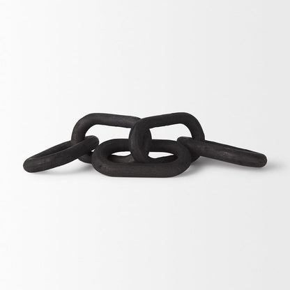 Mercana - Alix 29.0L x 5.0W x 5.0H Black Wood Link Chain Decorative Object - 69570 view 5