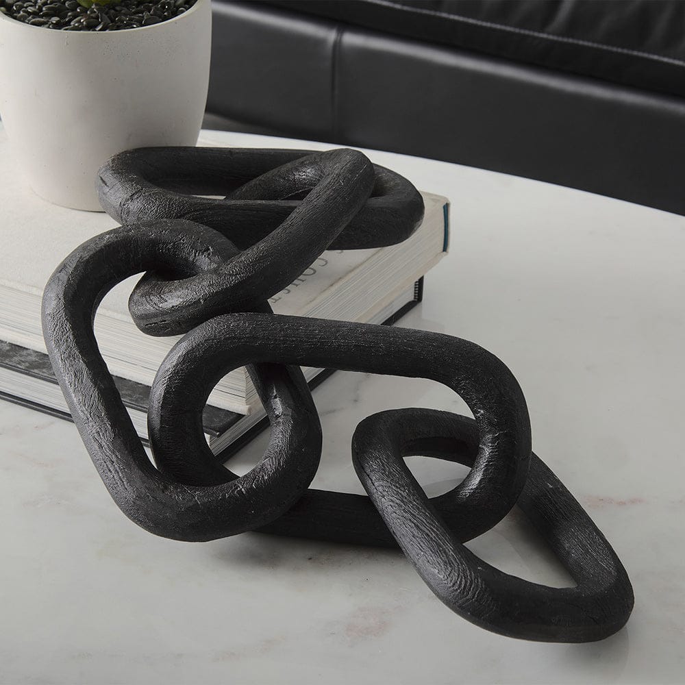 Mercana - Alix 29.0L x 5.0W x 5.0H Black Wood Link Chain Decorative Object - 69570 view 11
