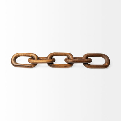 Mercana - Alix 29L x 5W Brown Wooden Hand-Made 5 Link Chain - 68893 view 2
