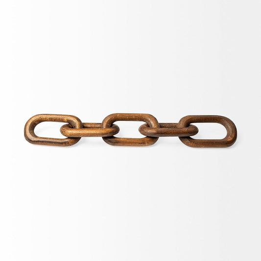 Mercana - Alix 29L x 5W Brown Wooden Hand-Made 5 Link Chain - 68893 view 2