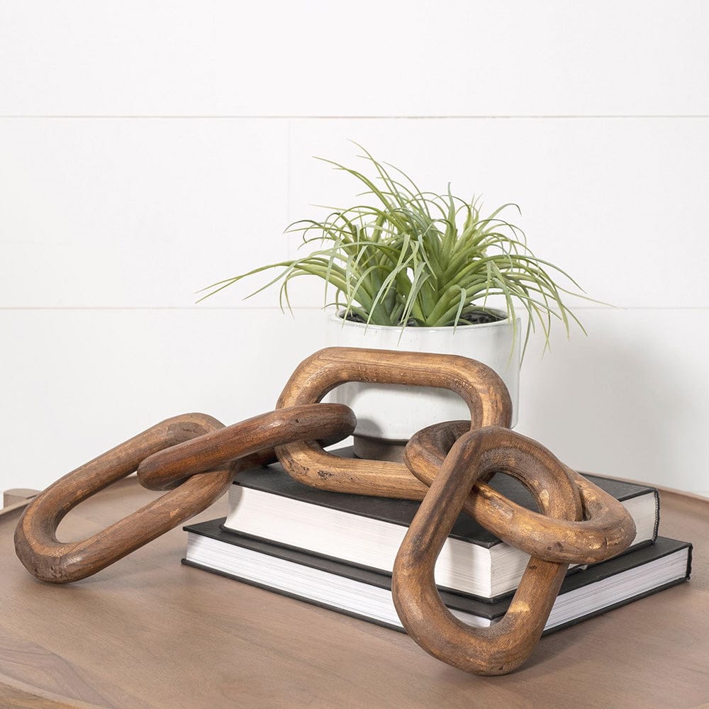 Mercana - Alix 29L x 5W Brown Wooden Hand-Made 5 Link Chain - 68893 view 4