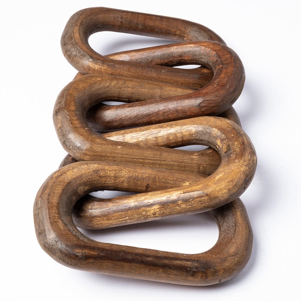 Mercana - Alix 29L x 5W Brown Wooden Hand-Made 5 Link Chain - 68893 view 5
