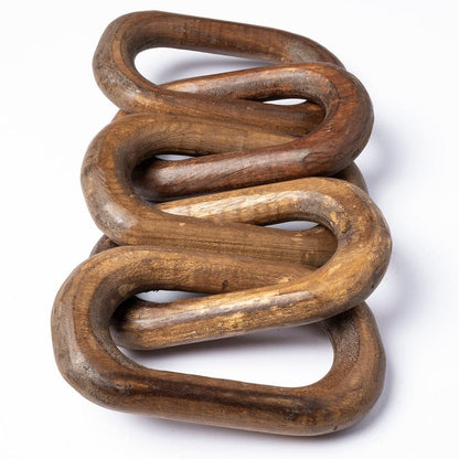 Mercana - Alix 29L x 5W Brown Wooden Hand-Made 5 Link Chain - 68893 view 5