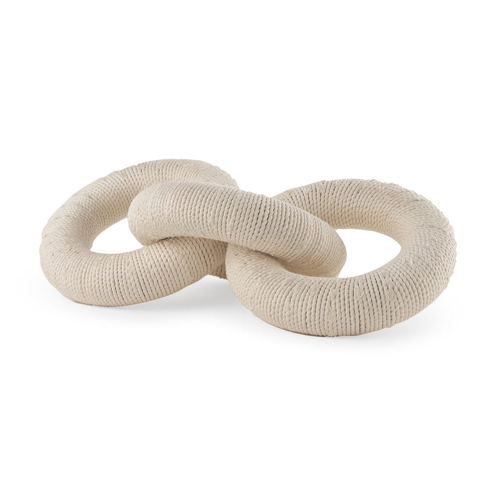 Mercana - Alize Cotton Rope Wrapped Solid Wood Circular Chain Link Decorative Object - 70126 view 1