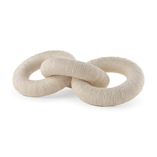 Mercana - Alize Cotton Rope Wrapped Solid Wood Circular Chain Link Decorative Object - 70126 view 1