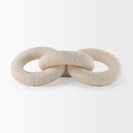 Mercana - Alize Cotton Rope Wrapped Solid Wood Circular Chain Link Decorative Object - 70126 view 2