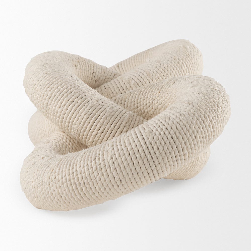 Mercana - Alize Cotton Rope Wrapped Solid Wood Circular Chain Link Decorative Object - 70126 view 3
