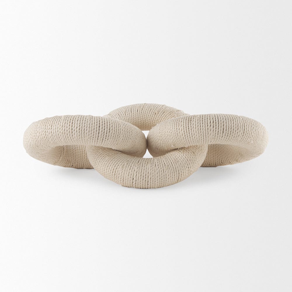 Mercana - Alize Cotton Rope Wrapped Solid Wood Circular Chain Link Decorative Object - 70126 view 4