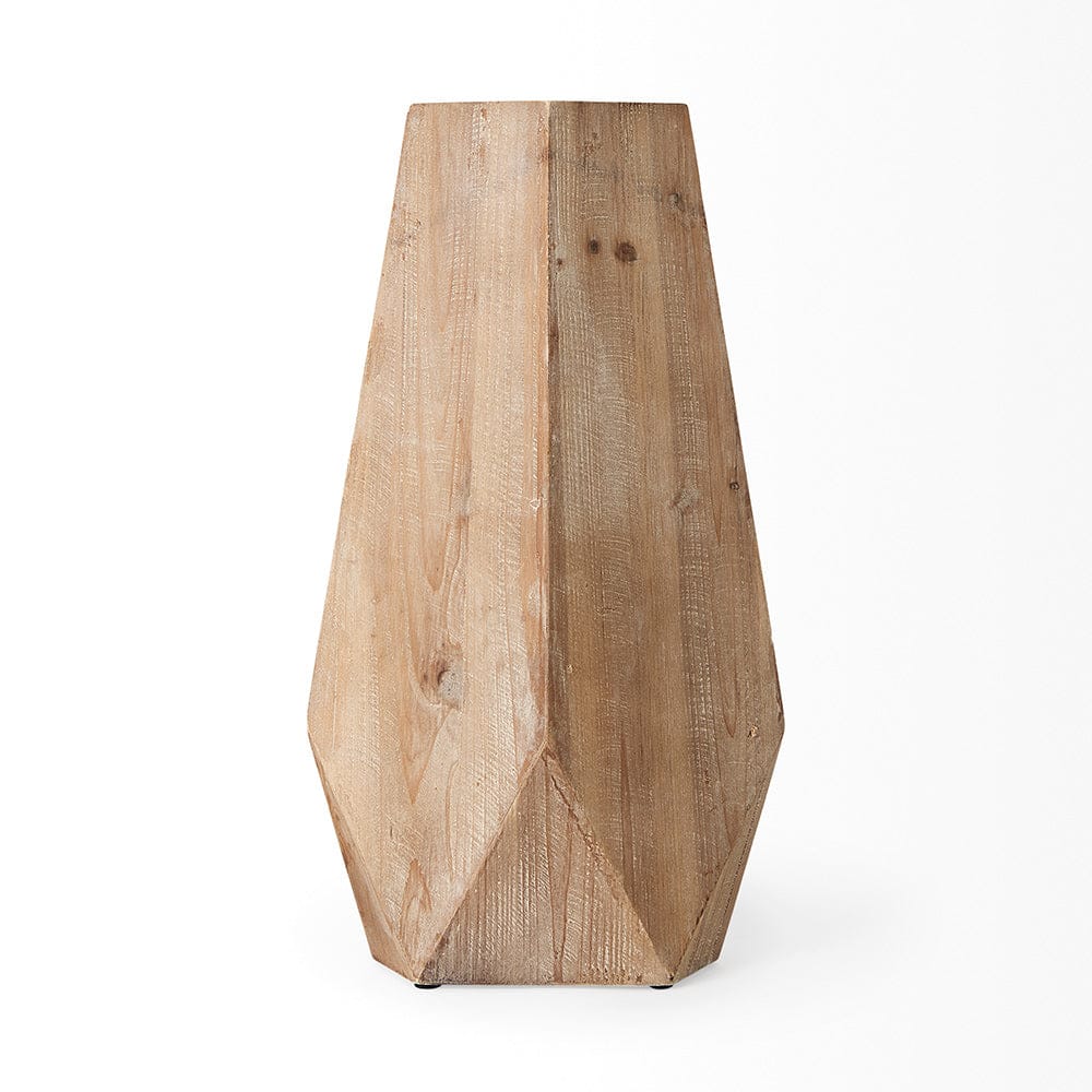 Mercana - Allen I Large Natural Wooden Base Oval Vase - 67245 view 2