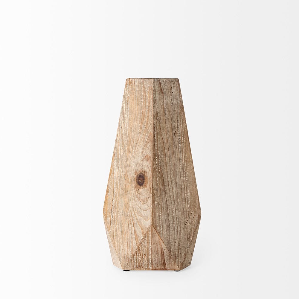 Mercana - Allen II Small Natural Wooden Base Oval Vase - 67246 view 2