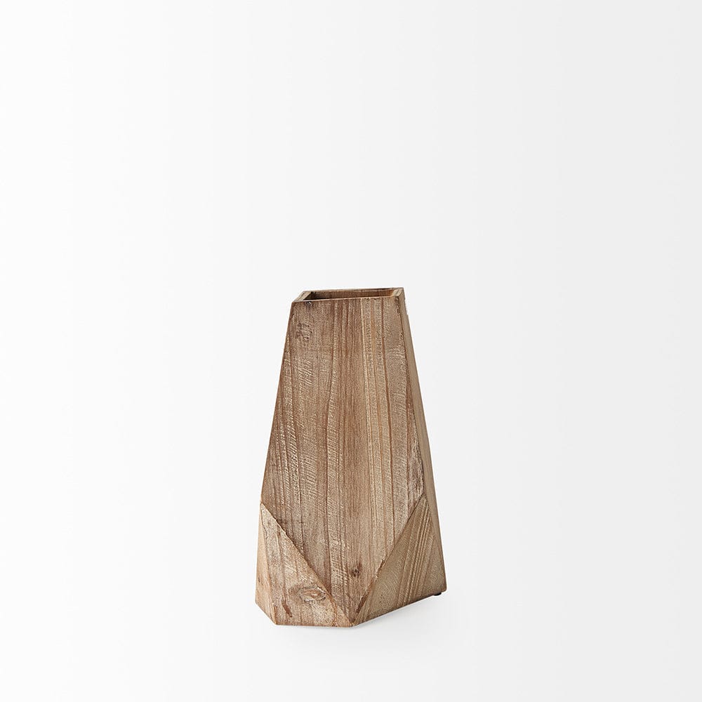 Mercana - Allen III Tall Natural Wooden Base Oval Vase - 67247 view 3