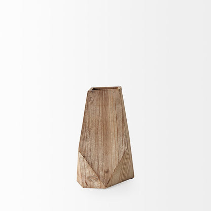 Mercana - Allen III Tall Natural Wooden Base Oval Vase - 67247 view 3
