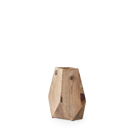 Mercana - Allen IV Short Natural Brown Wood Oval Vase - 67248 view 1