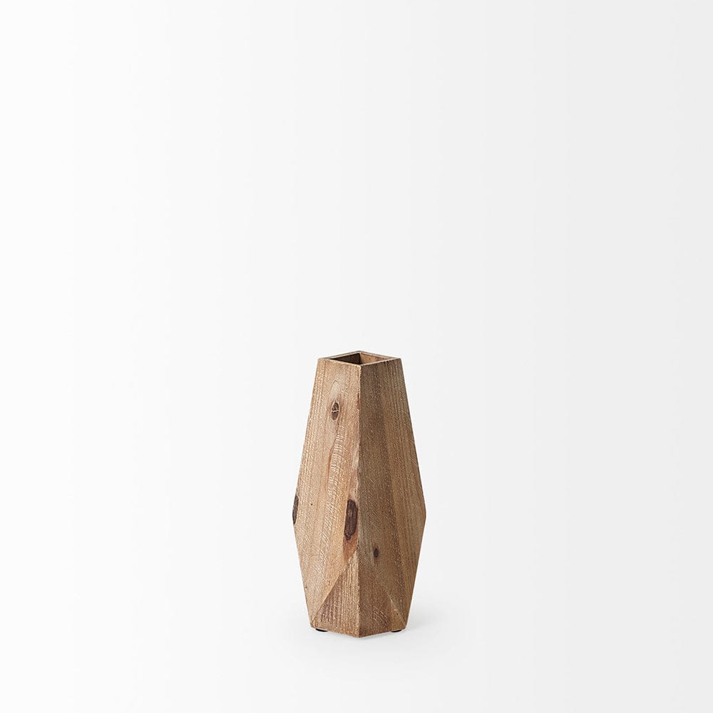 Mercana - Allen IV Short Natural Brown Wood Oval Vase - 67248 view 5
