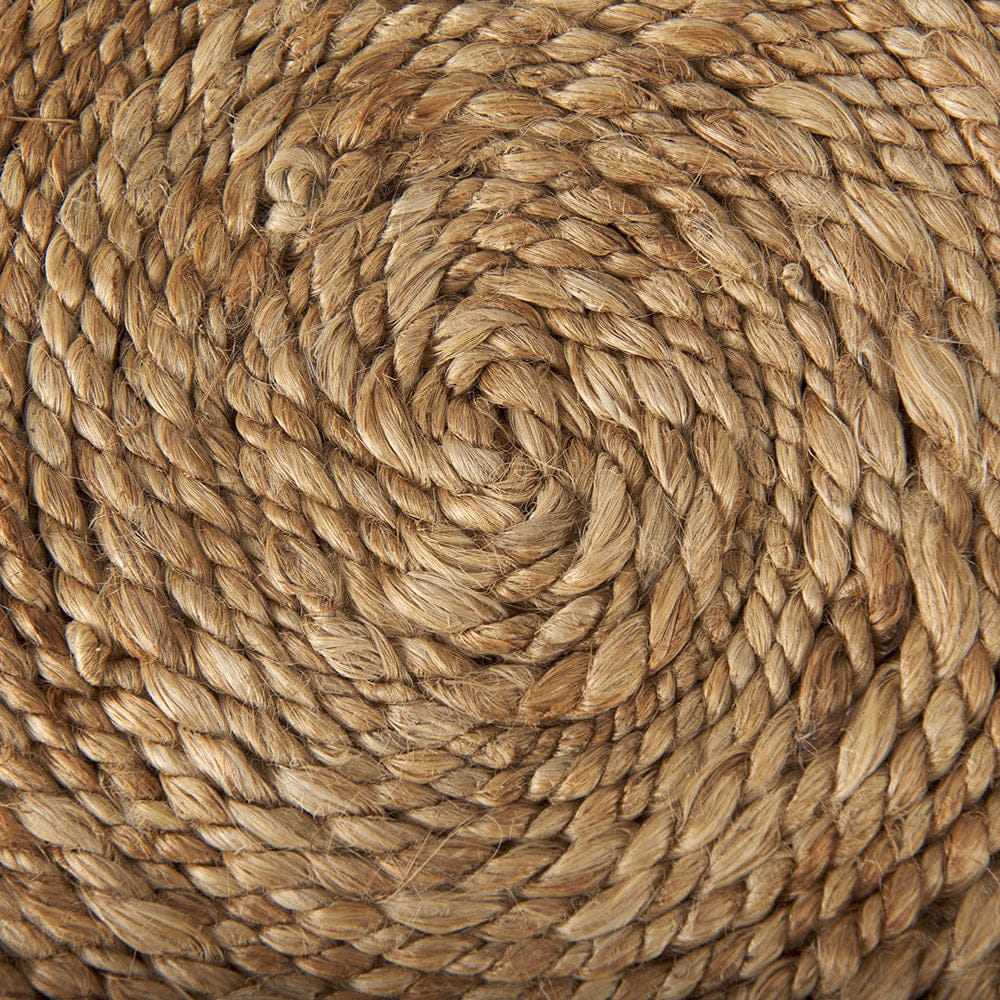 Mercana - Allium Brown Handwoven Wool Cylindrical Pouf - 69446 view 2