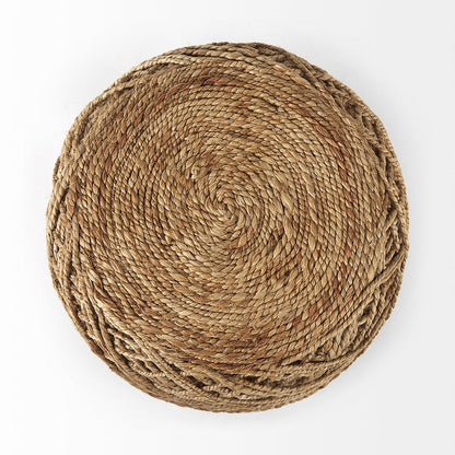 Mercana - Allium Brown Handwoven Wool Cylindrical Pouf - 69446 view 6