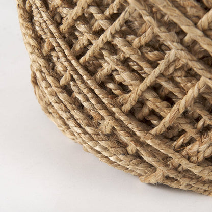 Mercana - Allium Brown Handwoven Wool Cylindrical Pouf - 69446 view 8