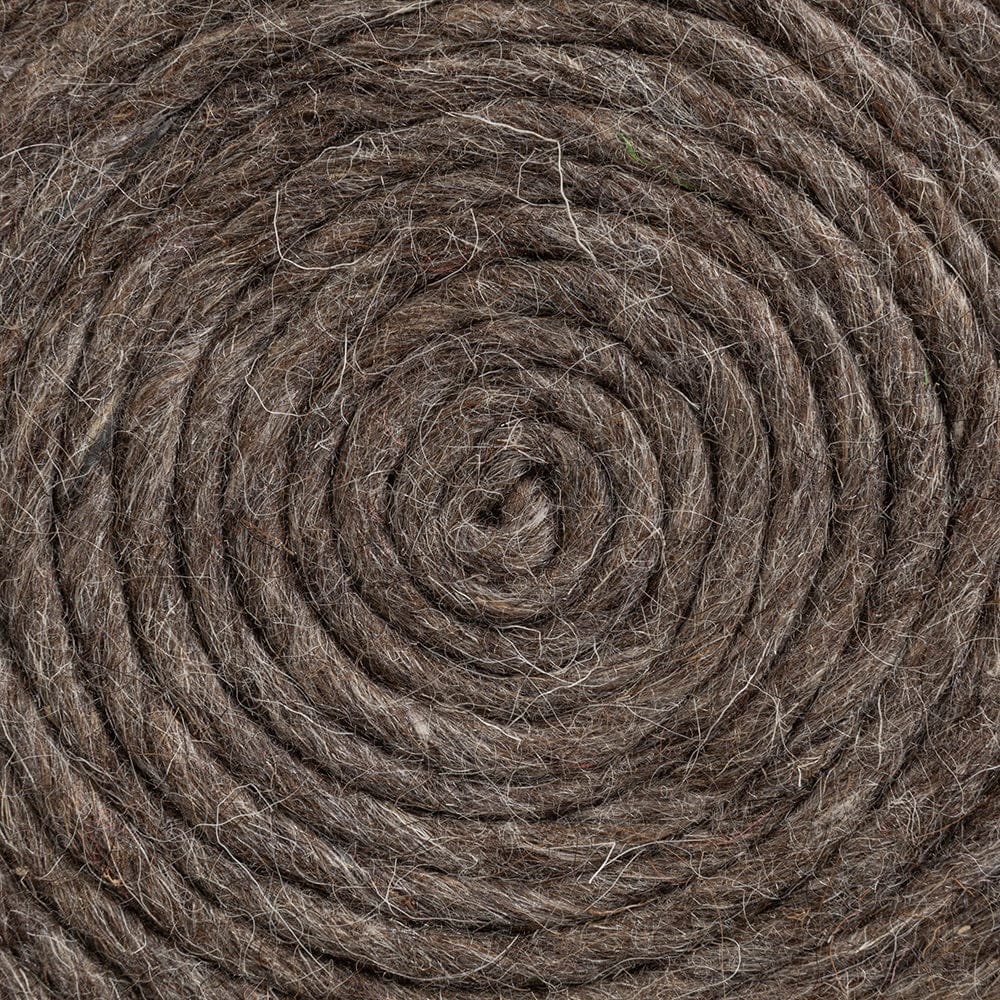 Mercana - Allium Dark Brown Handwoven Wool Cylindrical Pouf - 68730 view 6