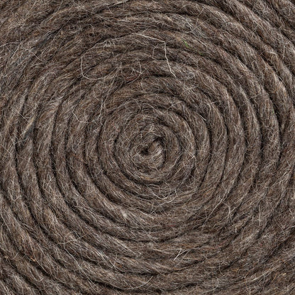 Mercana - Allium Dark Brown Handwoven Wool Cylindrical Pouf - 68730 view 6