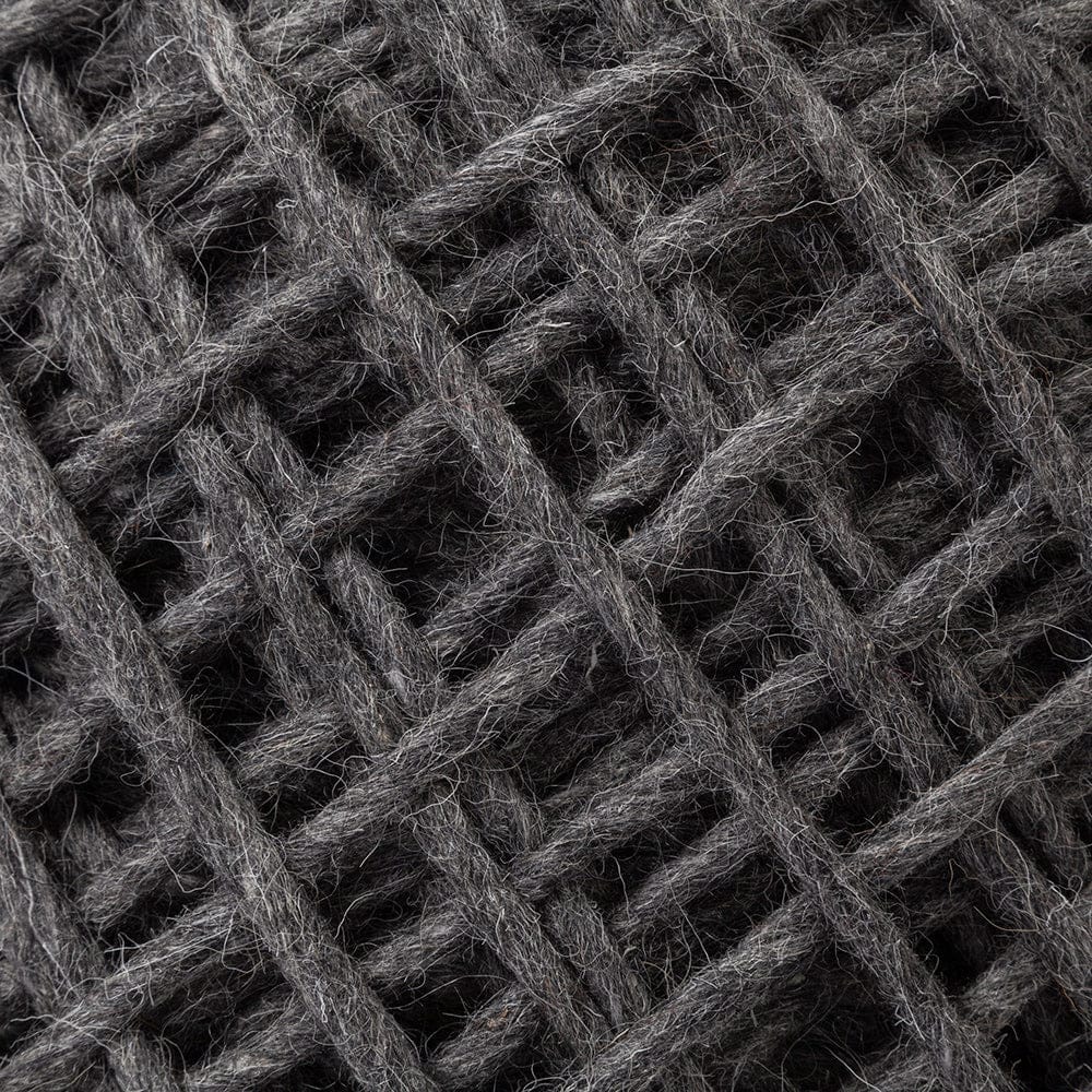 Mercana - Allium Dark Gray Handwoven Wool Cylindrical Pouf - 68731 view 7