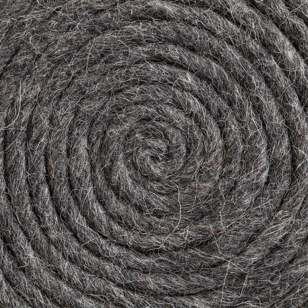 Mercana - Allium Dark Gray Handwoven Wool Cylindrical Pouf - 68731 view 8