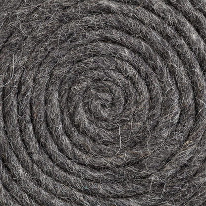 Mercana - Allium Dark Gray Handwoven Wool Cylindrical Pouf - 68731 view 8