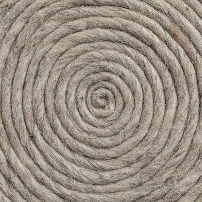 Mercana - Allium Oatmeal Handwoven Wool Cylindrical Pouf - 68729 view 8