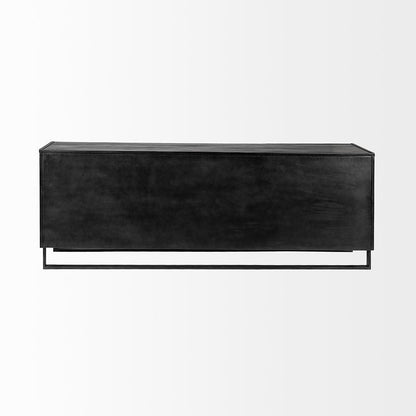 Mercana - Alvin 82x20 Brown Solid Wood With Black Metal Frame 3 Drawer 2 Cabinet Door Sideboard - 67851 view 4