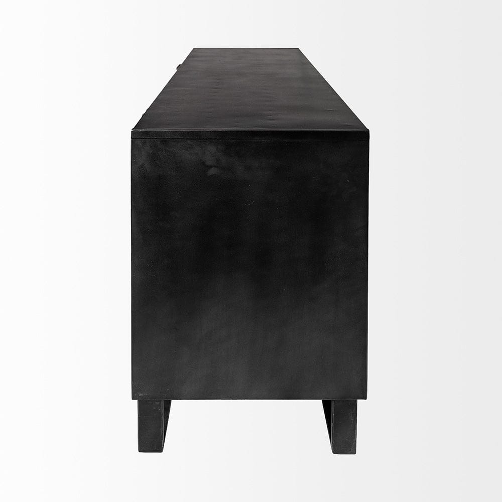 Mercana - Alvin 82x20 Brown Solid Wood With Black Metal Frame 3 Drawer 2 Cabinet Door Sideboard - 67851 view 5