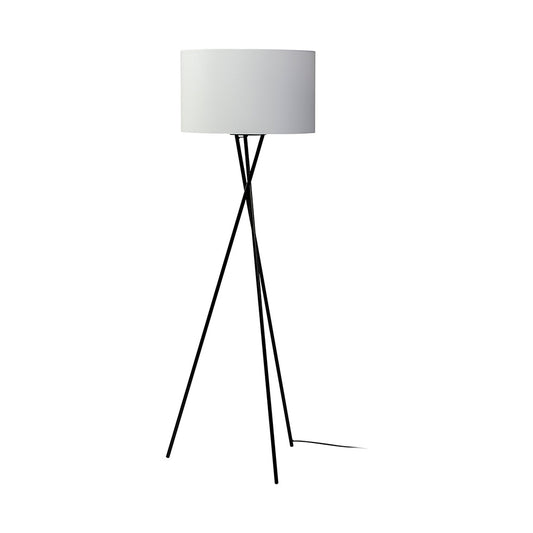 Mercana - Ambrose 20.0L x 20.0W x 61.8H Black Metal W/White Fabric Shade Floor Lamp - 68970 view 1